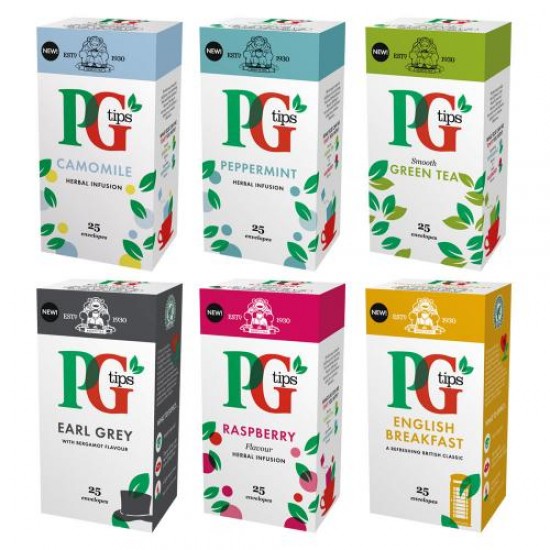PG Tips 6 x 25 Speciality Tea Mixed Case Tea Bags PG Tips 6 x 25 Speciality Tea Mixed Case Tea Bags