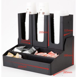 Cup Holder / Dispenser (Black) - 3 Stacks