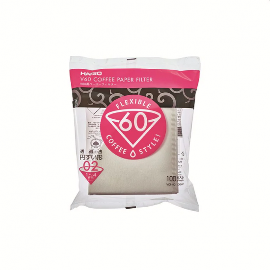 Hario V60 Coffee Filter Papers 02 - White (100 Pack Bag) Hario V60 Coffee Filter Papers 02 - White (100 Pack Bag)