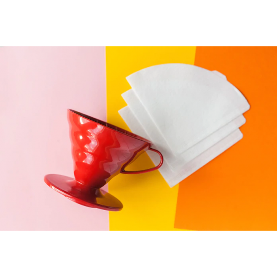 Hario V60 Plastic Coffee Dripper Red - 02 Hario V60 Plastic Coffee Dripper Red - 02