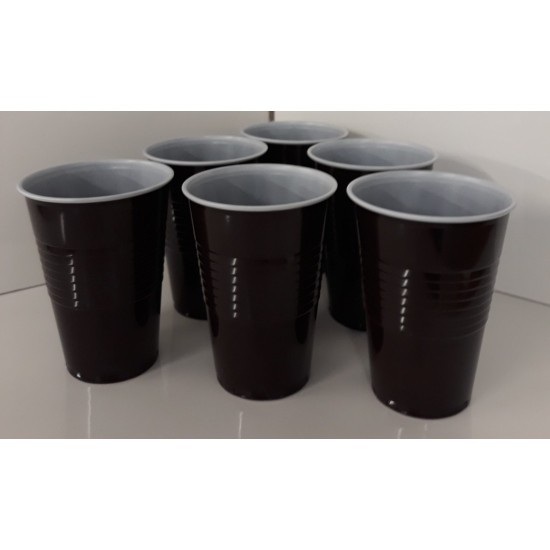 Plastic cup Vending brown/white 9oz cups plastic (100)