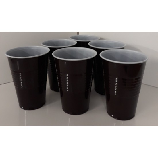 Plastic cup Vending brown/white 9oz cups plastic (100) Plastic cup Vending brown/white 9oz cups plastic (100)