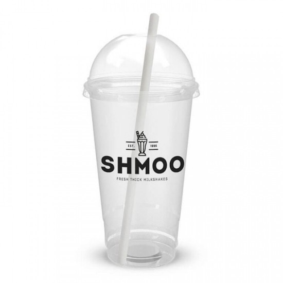 Shmoo Cups Large recycleable plastic (Inc Lids Paper Straws) - 22oz / 625ml) (1)