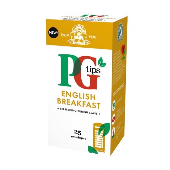 PG Tips 6 x 25 English Breakfast Tea Enveloped Bags PG Tips 6 x 25 English Breakfast Tea Enveloped Bags