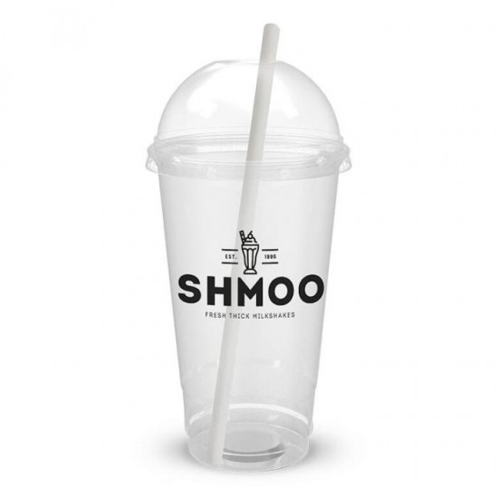Shmoo Cups Large recycleable plastic (Inc Paper Straws) - 22oz / 625ml (80)