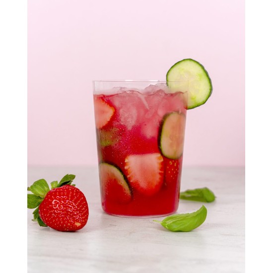 Cooler Cold drinks syrup - IBC Simply Strawberry, Basil & Cucumber Cooler Syrup (1LTR) - Vegan & Halal Certified