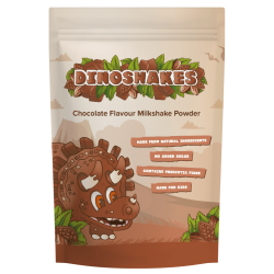 Dinoshakes Chocolate Milkshake Powder (2 x 1kg) - Vegan, Vegetarian and Kid-Friendly - No Added Sugar