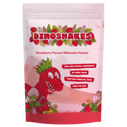 Dinoshakes Strawberry Milkshake Powder (1kg) - Vegan, Vegetarian and Kid-Friendly - No Added Sugar