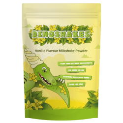 Dinoshakes Vanilla Milkshake Powder (2 x 1kg) - Vegan, Vegetarian and Kid-Friendly - No Added Sugar