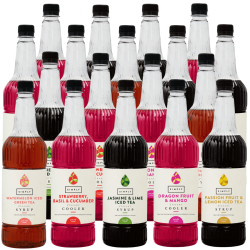 Iced Tea & Cooler Cold Drinks Syrups - IBC Simply - Mixed Case (18 x 1LTR) - 1 Bottle Free