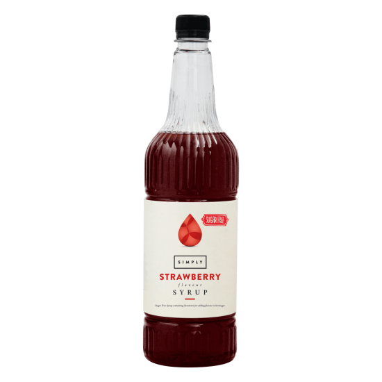 Coffee syrup - IBC Simply Strawberry Sugar Free Syrup (1LTR) - Vegan & Halal Certified