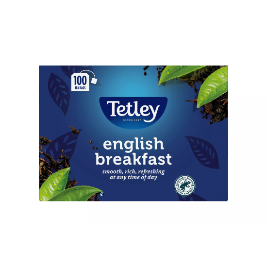 Tetley English Breakfast Tea Bags String & Tagged 12 x 100 (1200 teabags in total)