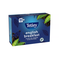 Tetley English Breakfast Tea Bags String & Tagged 12 x 100 (1200 teabags in total)